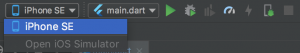 iPhone SE selected in emulator